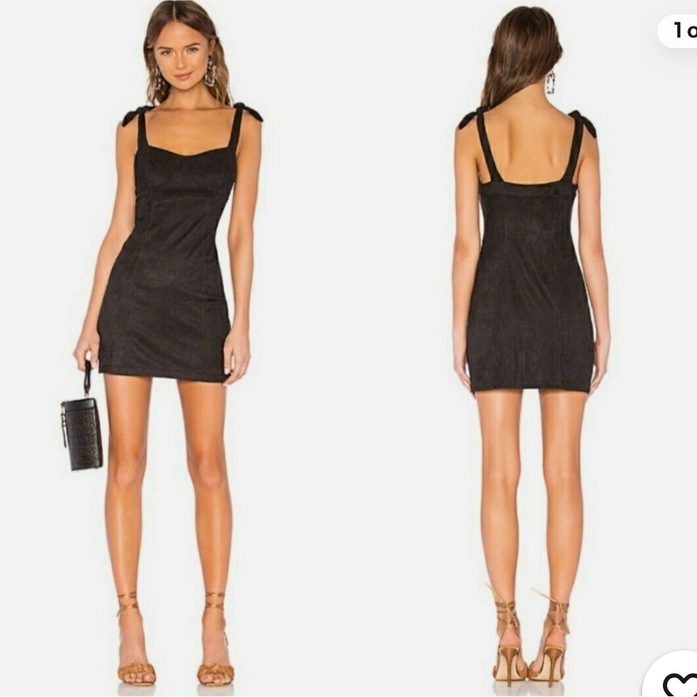 Free People Intimately Womans Black Mini Dress Self Tie Straps NWT Size XSP
